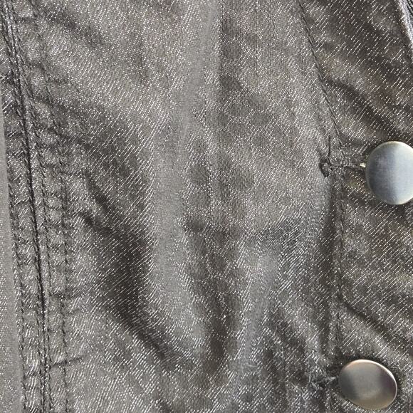 CH Banks Animal Print Button Up Denim Jacket Size 1X Black Lightweight Classic - Picture 5 of 9